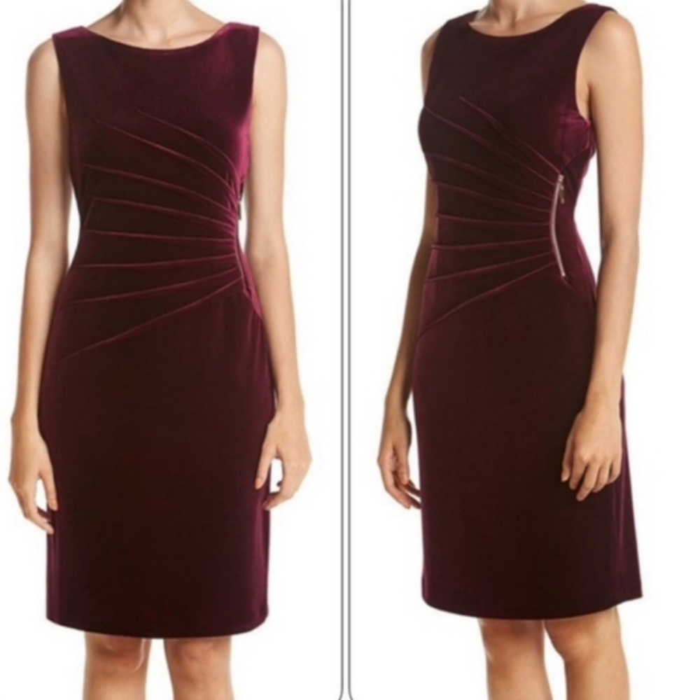 Ivanka Trump burgundy and gold velvet mini dress size 2